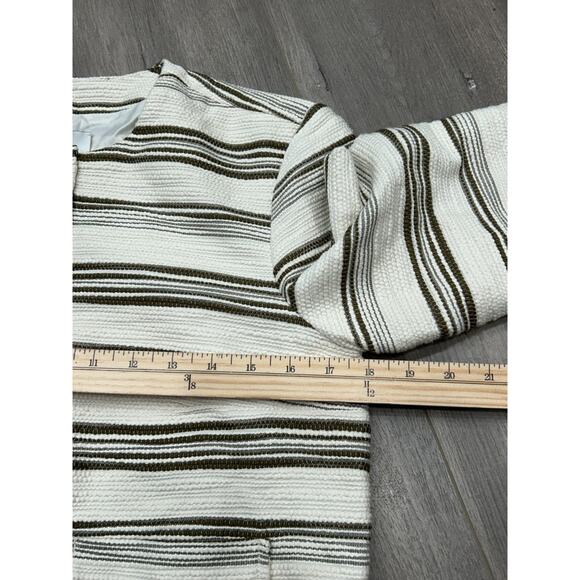 NWOT Madewell Womens Safari Khaki Striped Lined Tweed Button-Front Jacket Size S - Picture 8 of 10